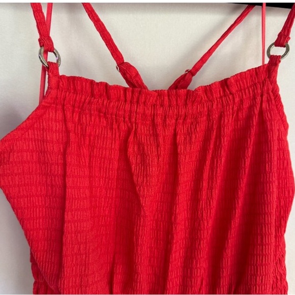 Michael Kors Smocked Square Neck Cami Dress Red Geranium‎ Size PM Stitch Fix NWT - Picture 14 of 15